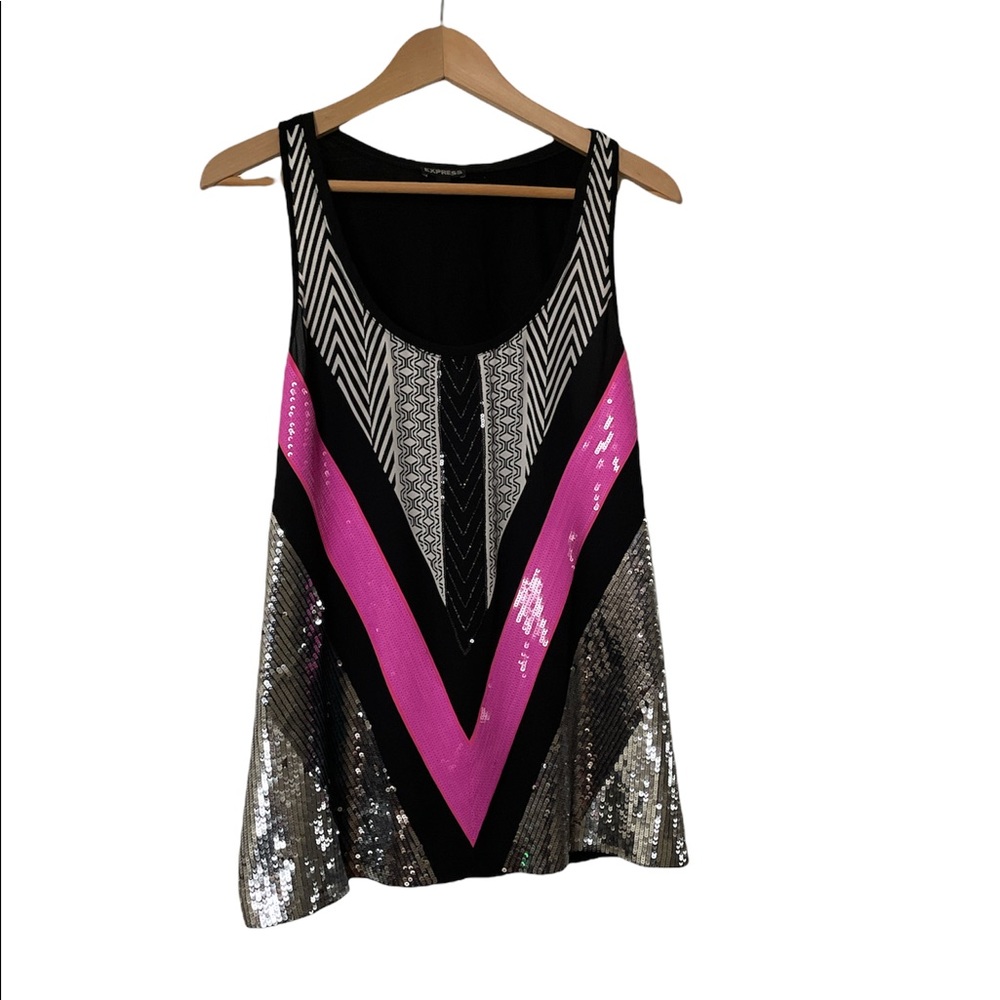 🤩 Retro sparkling top with cool design size M